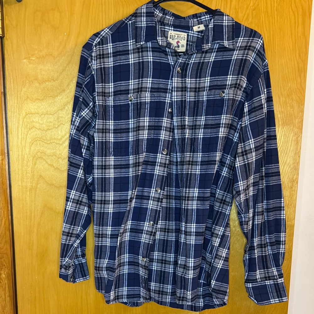 RedHead Blue Plaid Casual Button Down Shirt